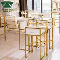 elegant designed wedding party furniture gold stainless steel metal bar chair modern