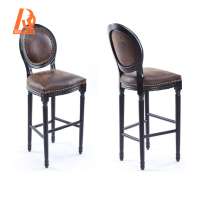 Latest design home bar furniture logo imprint wooden old style high chair for kitchen