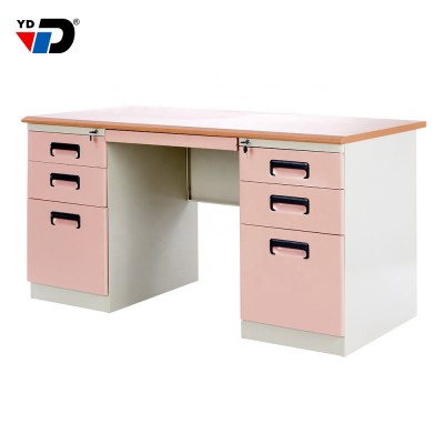 metal material cheap sale modern standing secretary design office table desk with storage