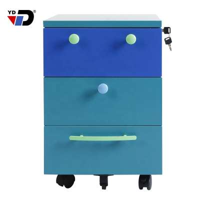 Children's Bedside table metal  movable nightstand cabinet and drawer storage modern furniture for home bedroom living room