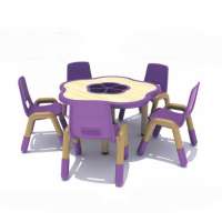 Kindergarten furniture Luxury adjustable flower table  and chairs kids Study table and chair