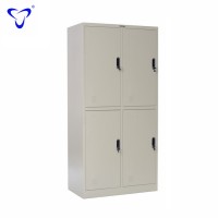 Movable 4 Door High Gloss Laminate Bedroom Cupboard Simple Steel Wardrobe Designs